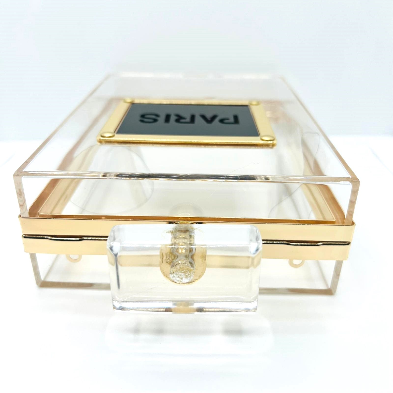 Paris Gold Transparent Flocon Clutch