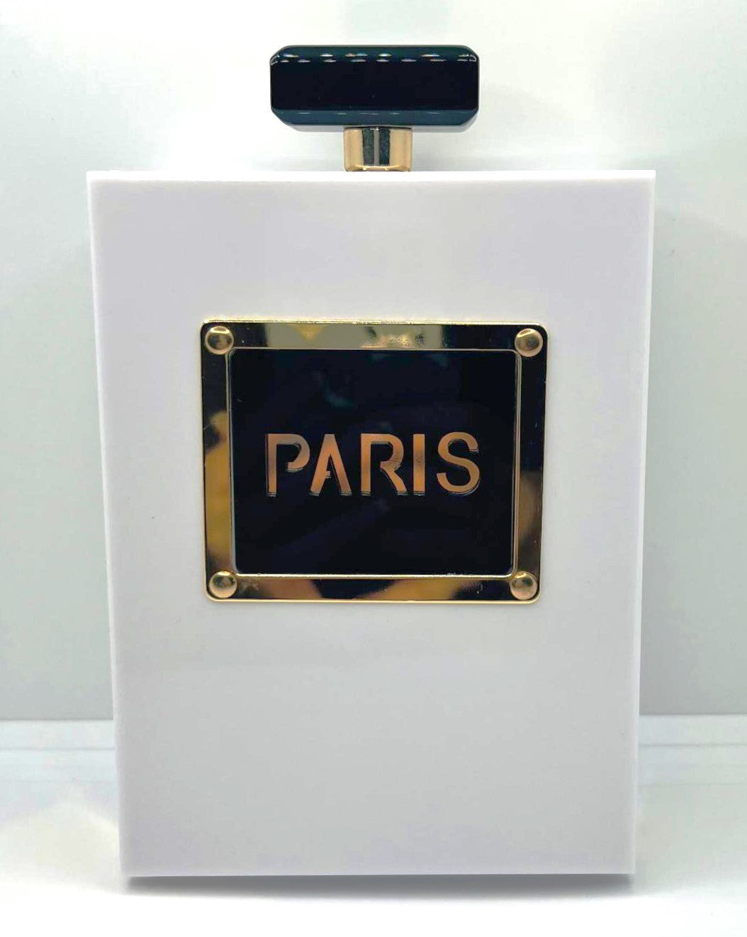 Paris Gold Weiß Schwarz Flocon Clutch