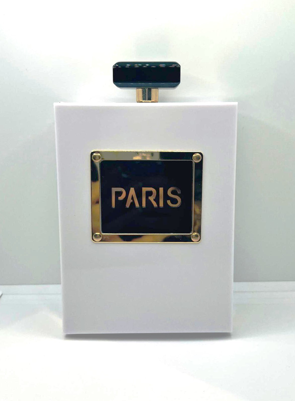 Paris Gold Weiß Schwarz Flocon Clutch