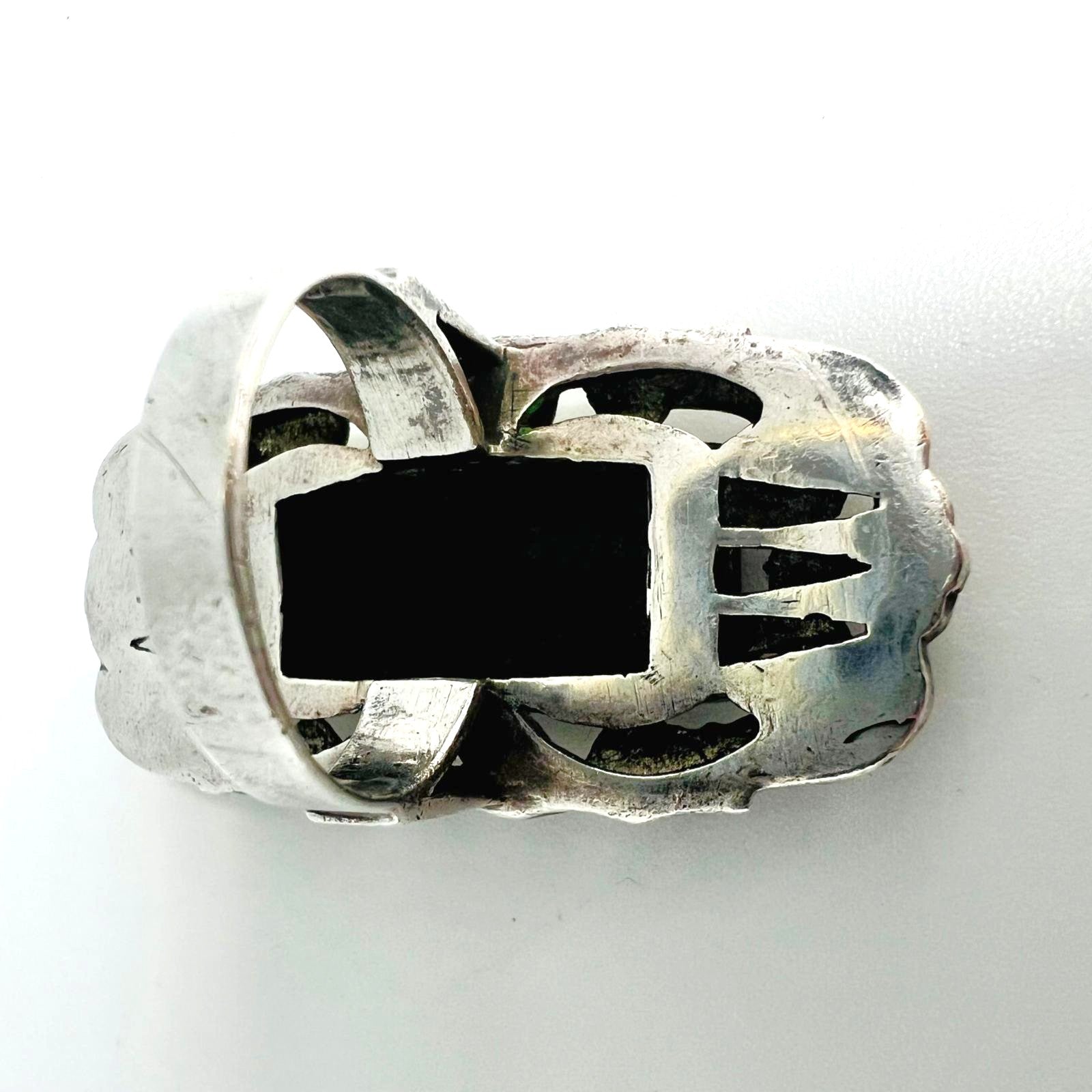Ring mit Obsidian & Markasit 