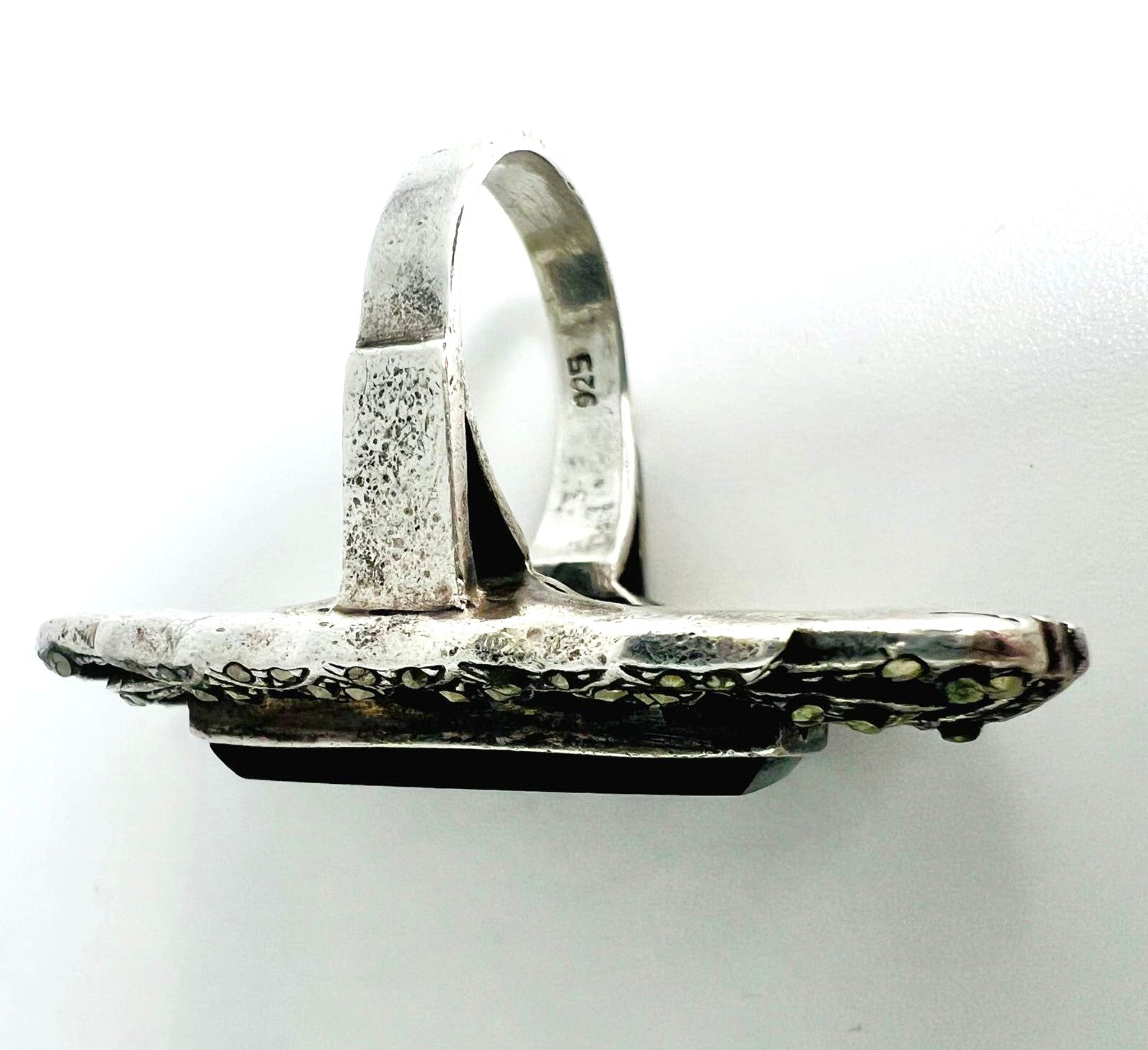 Ring mit Obsidian & Markasit 