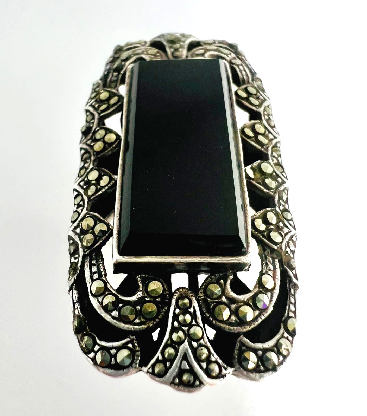 Ring mit Obsidian & Markasit 