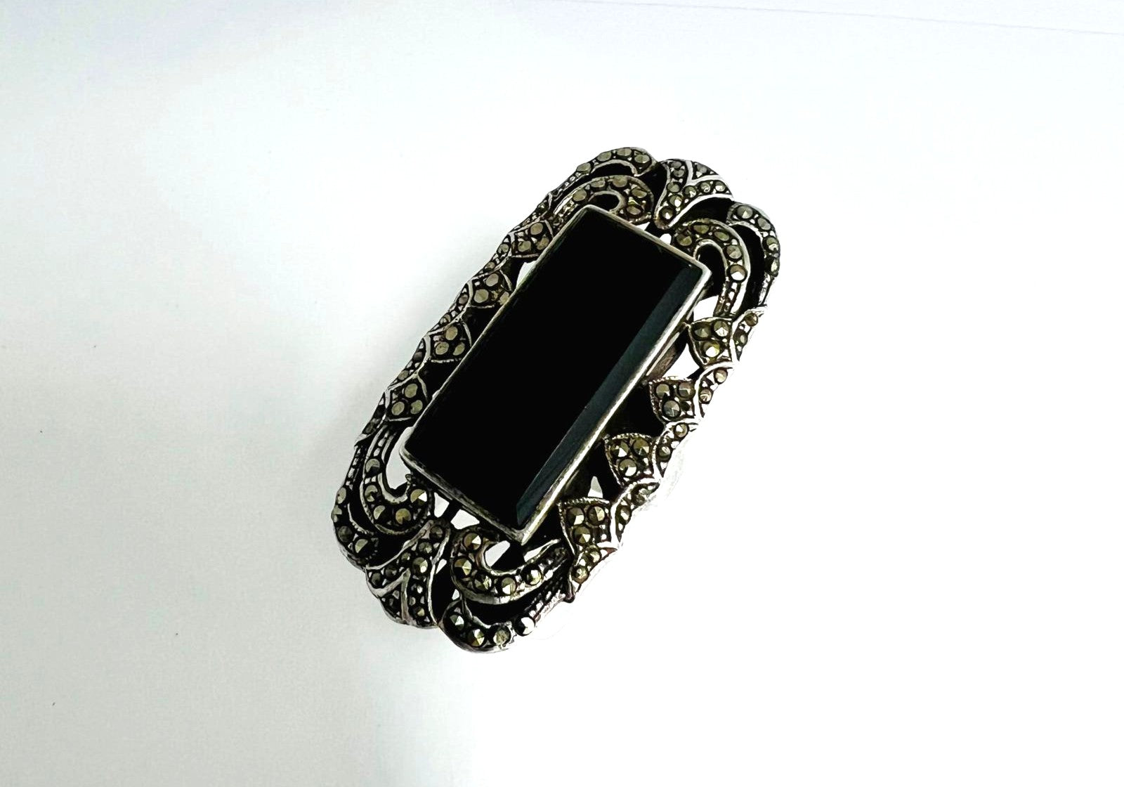 Ring mit Obsidian & Markasit 
