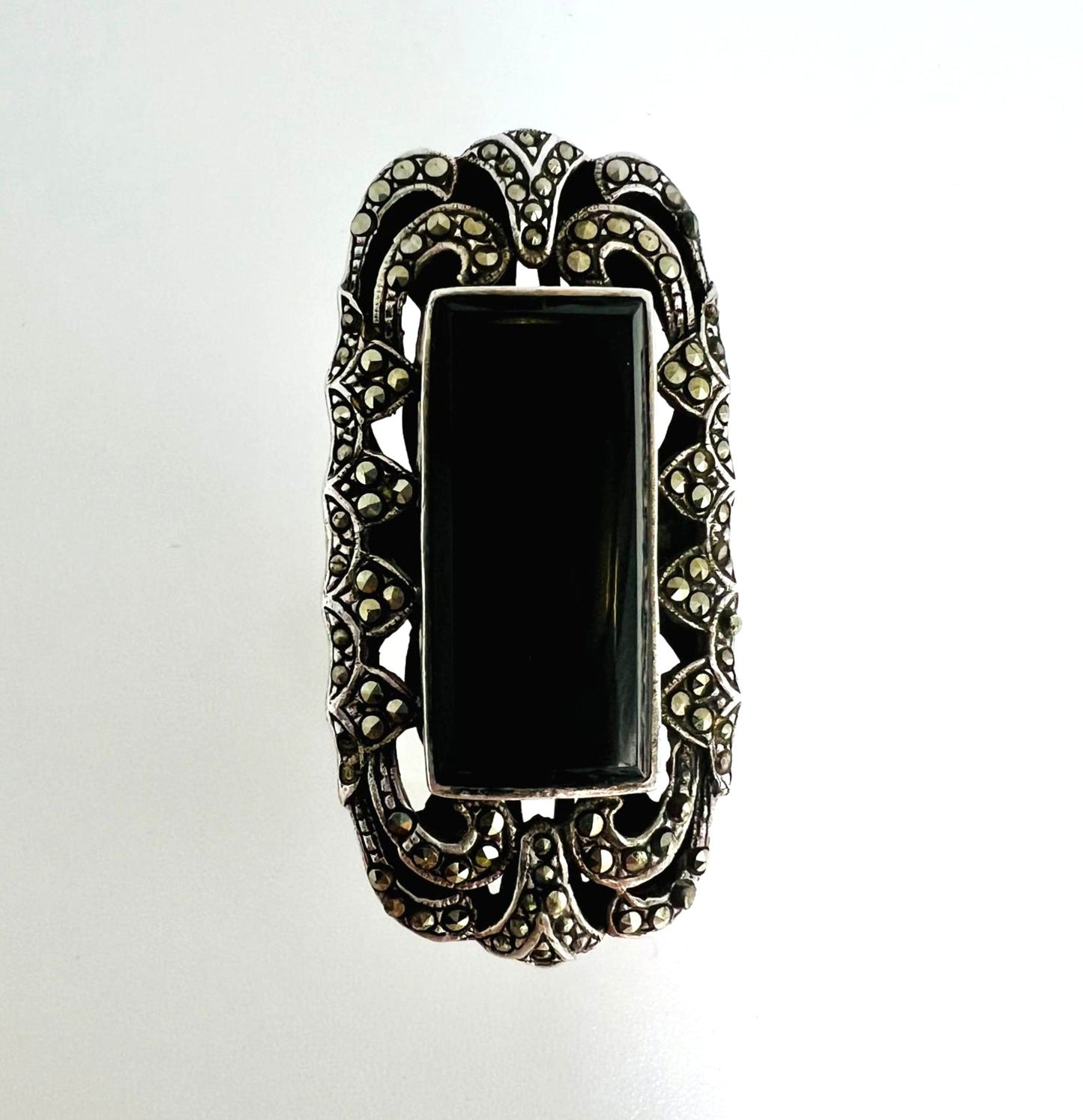 Ring mit Obsidian & Markasit 