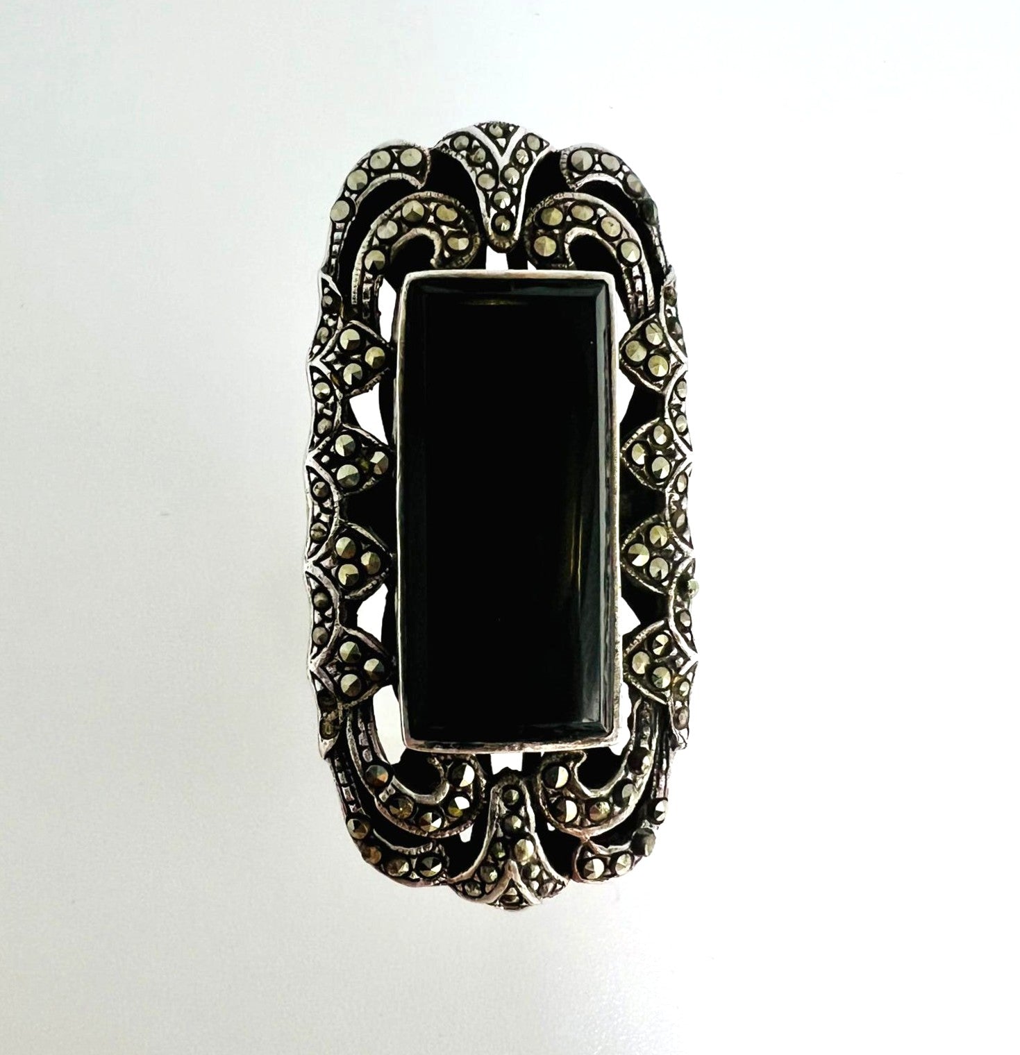 Ring mit Obsidian & Markasit 