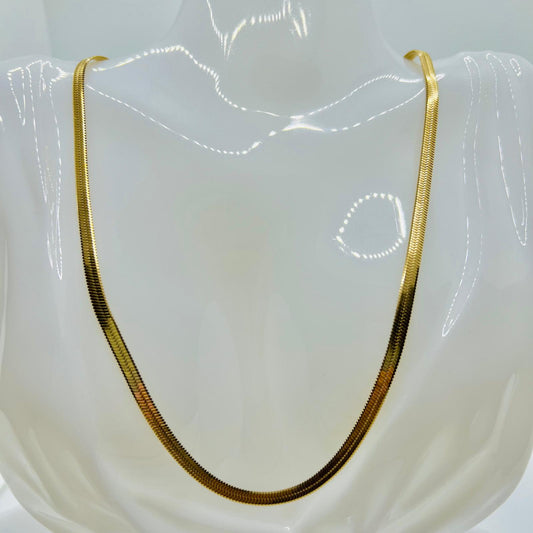 Snake link chain stainless steel gold