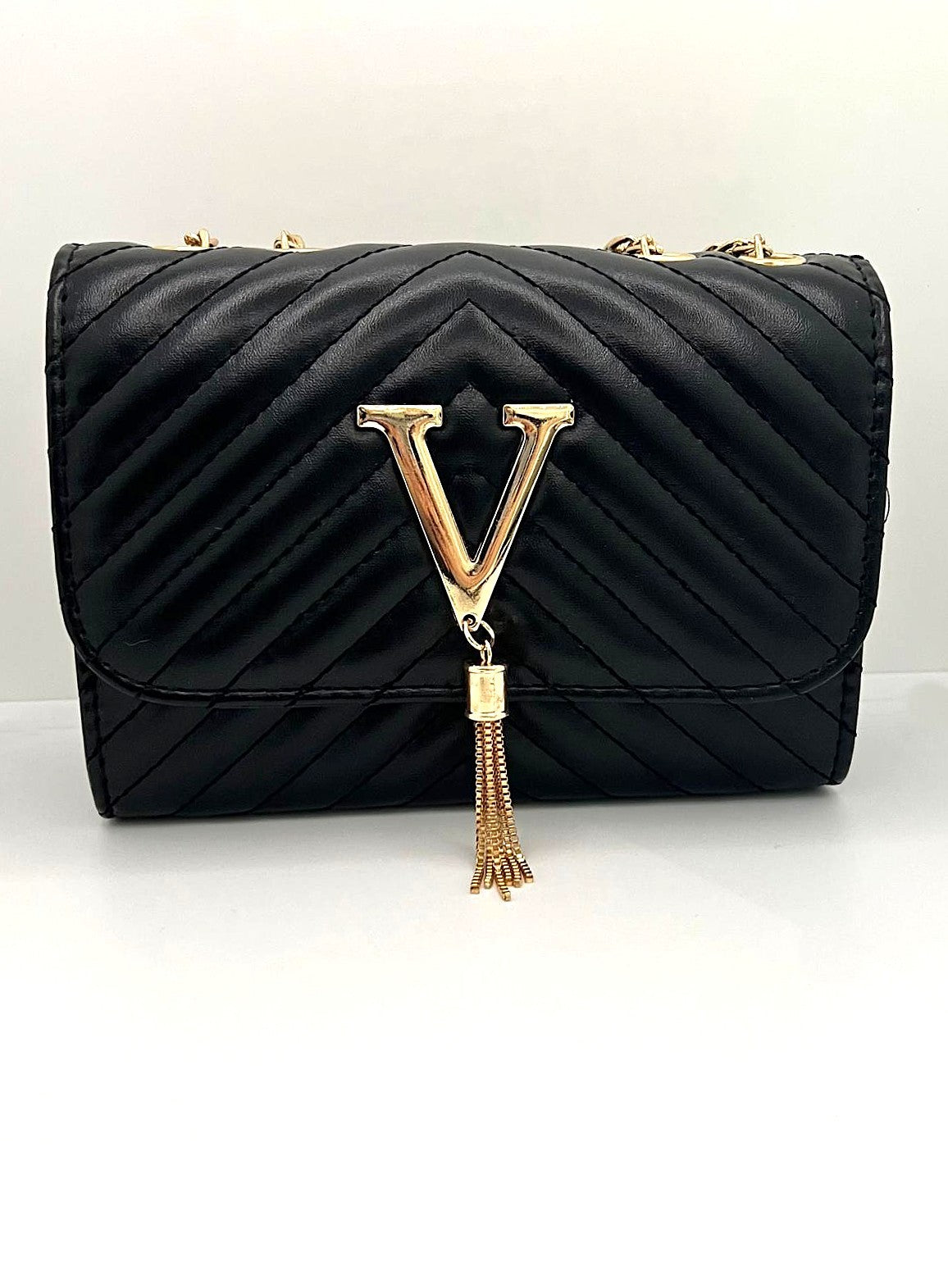 Schwarze Statement-Schultertasche