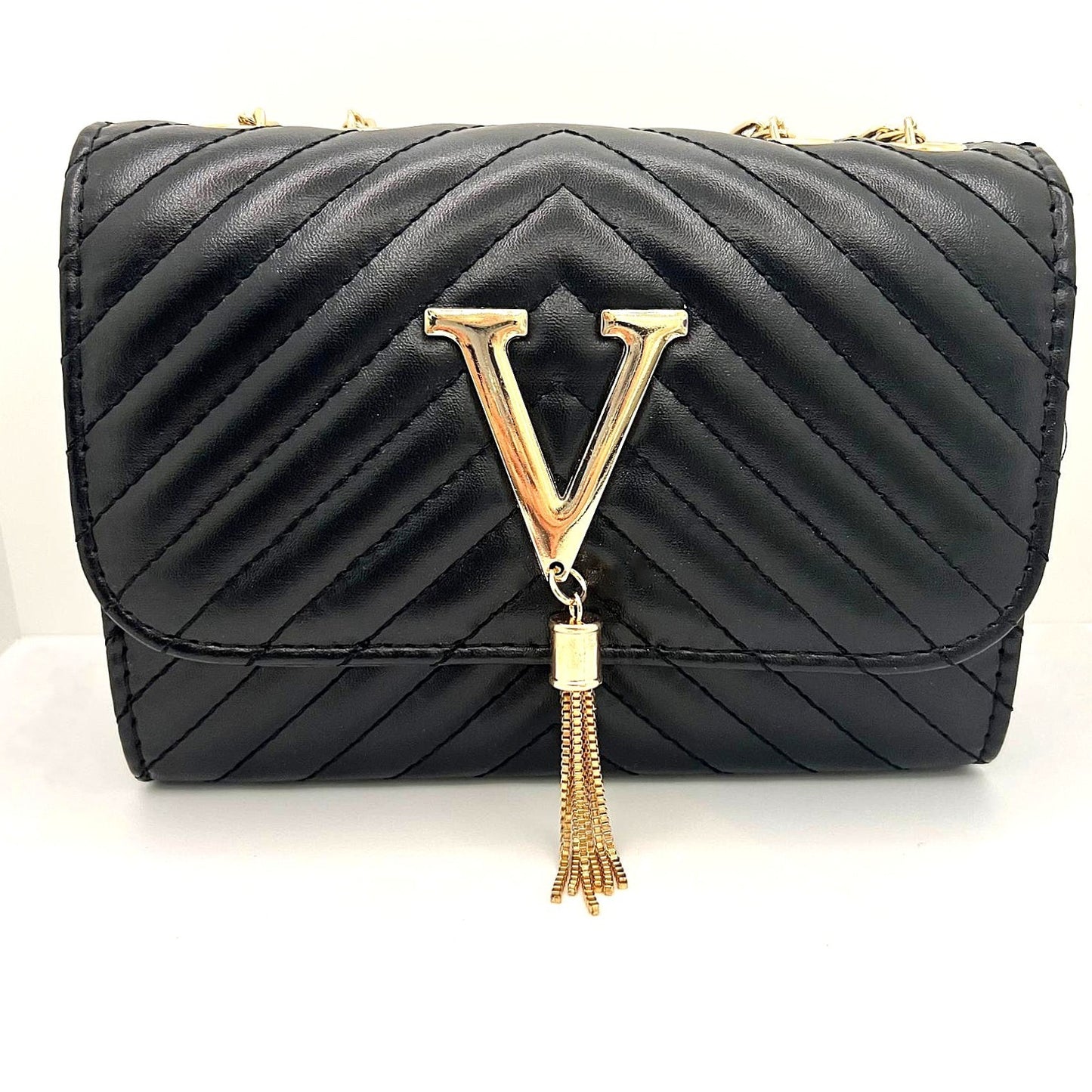 Schwarze Statement-Schultertasche