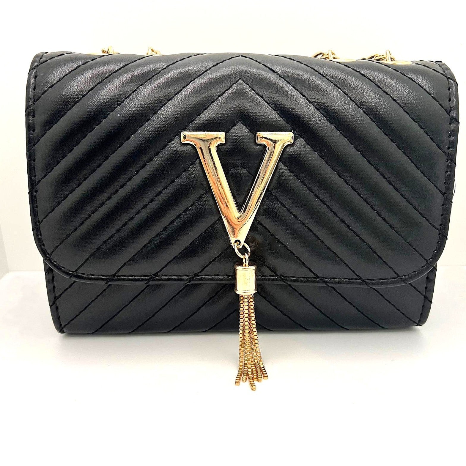 Schwarze Statement-Schultertasche