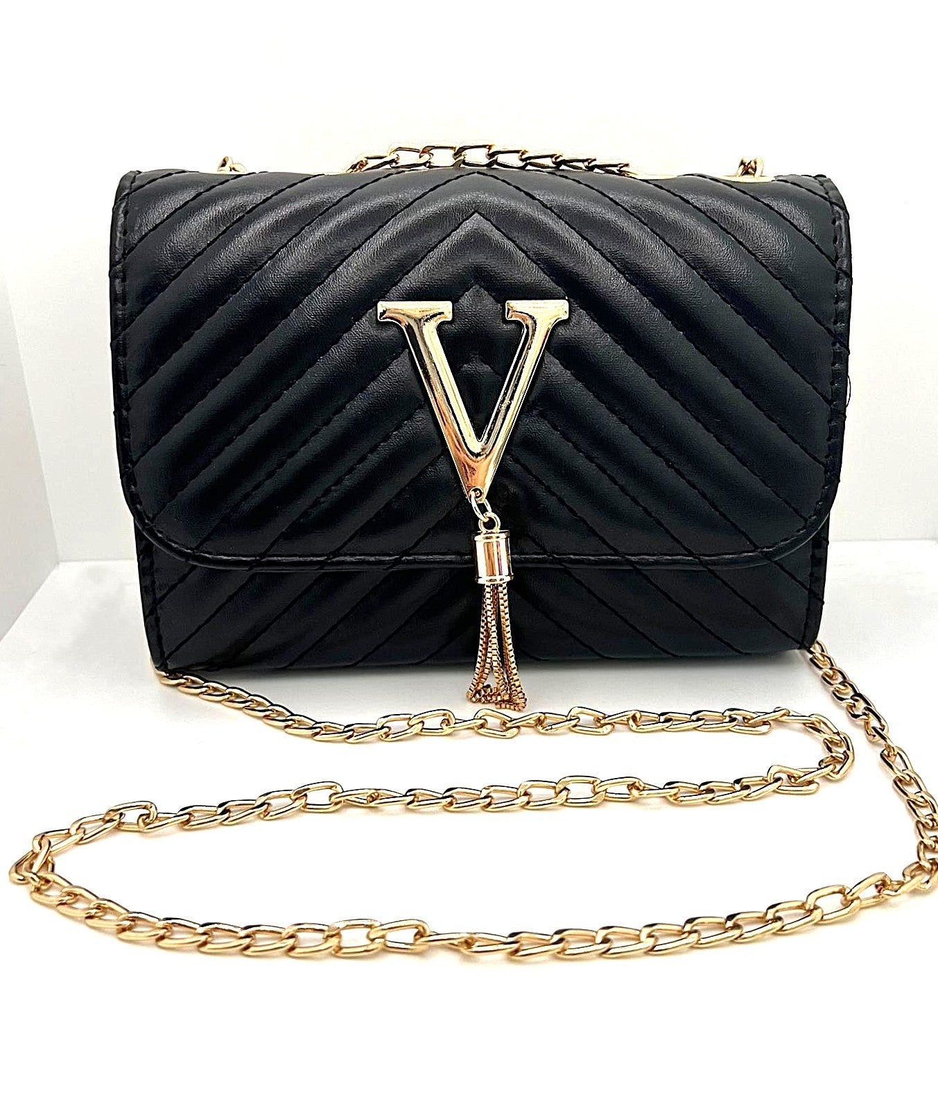 Schwarze Statement-Schultertasche