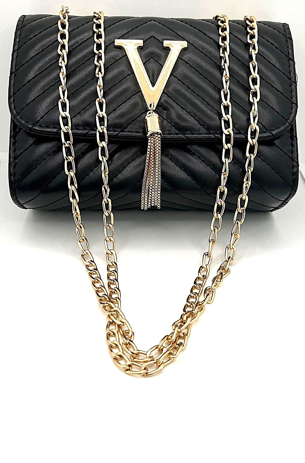 Schwarze Statement-Schultertasche