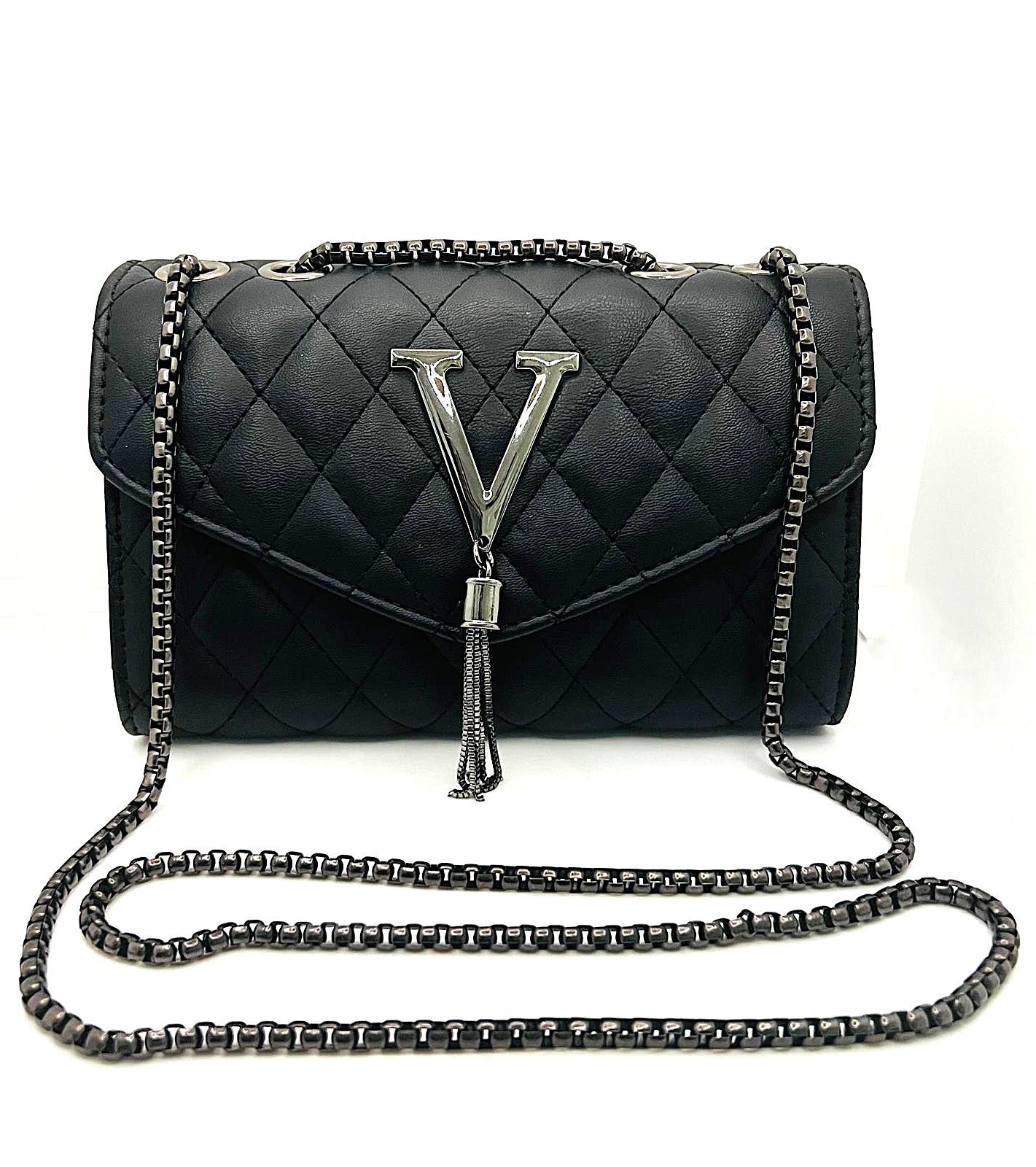 Schwarze -V-Tasche-