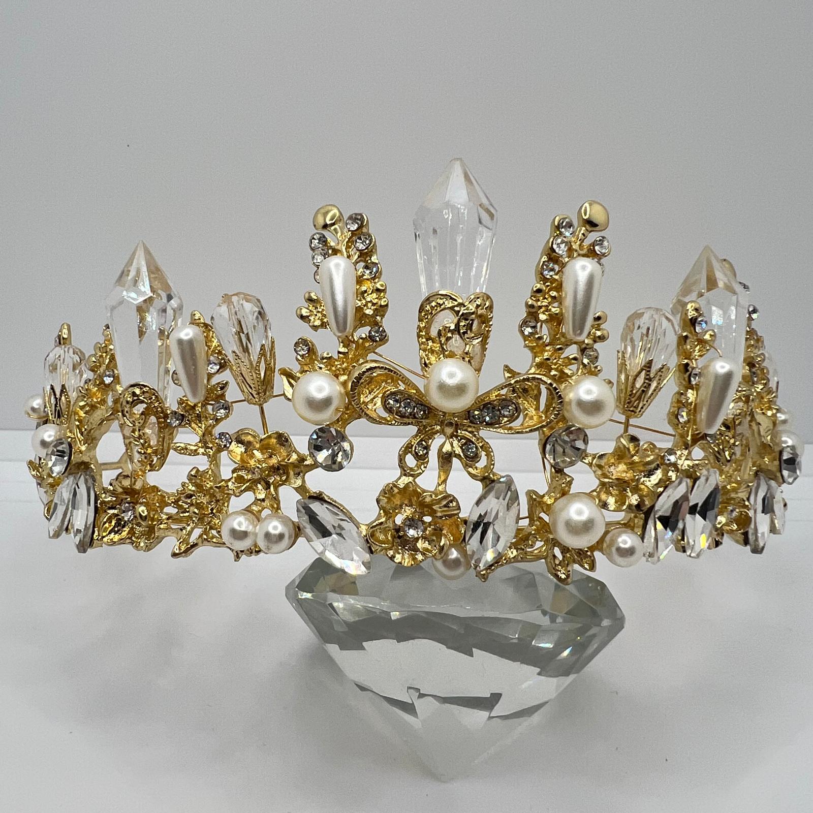 Goldene Tiara mit Strass