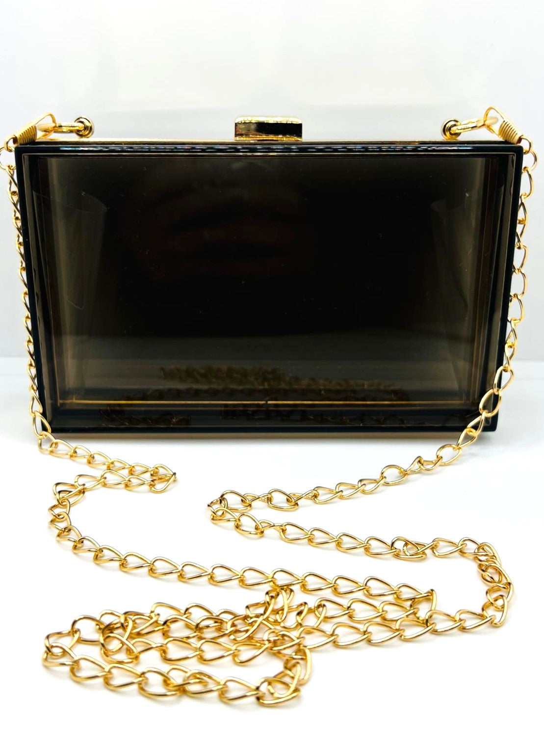 Transparente schwarze Acryl-Clutch