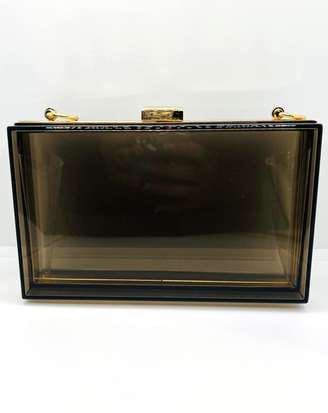 Transparente schwarze Acryl-Clutch