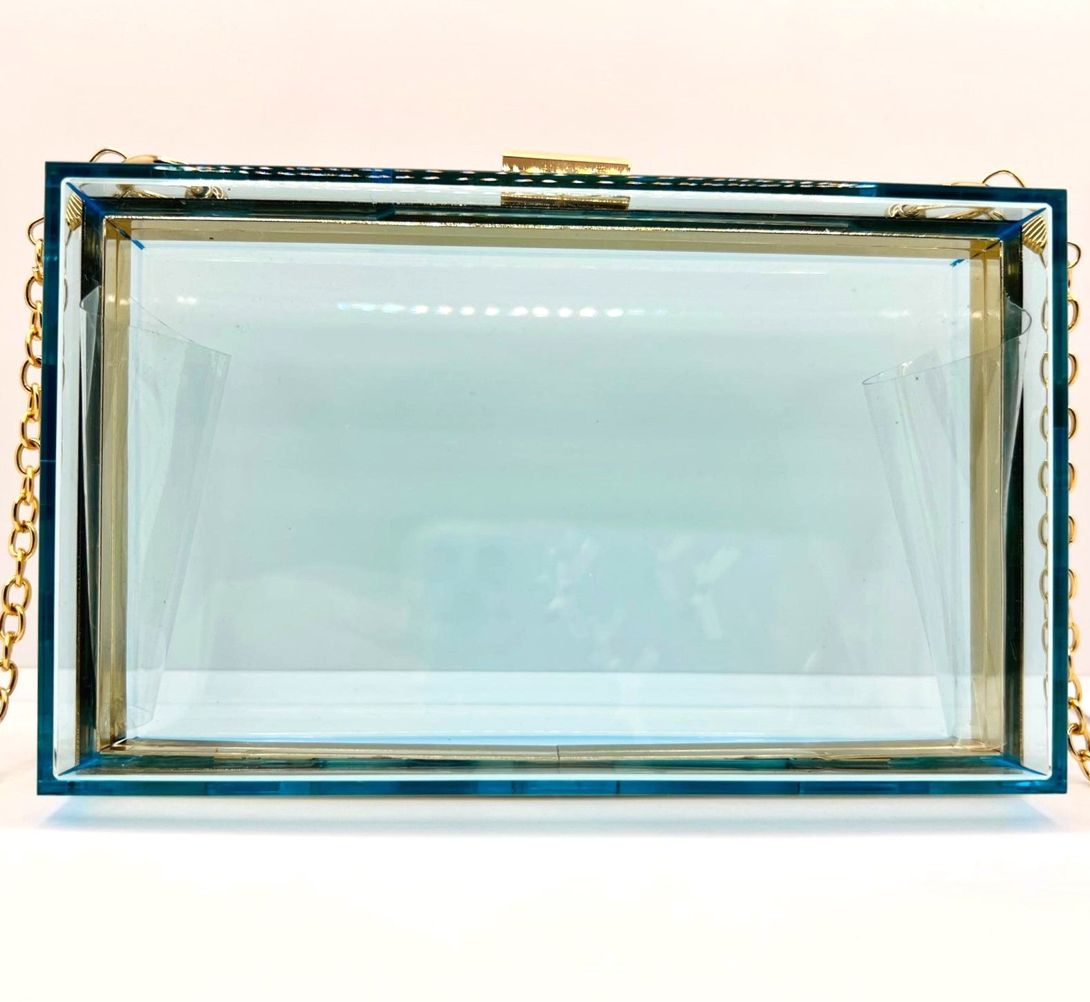 Transparente blaue Acryl-Clutch