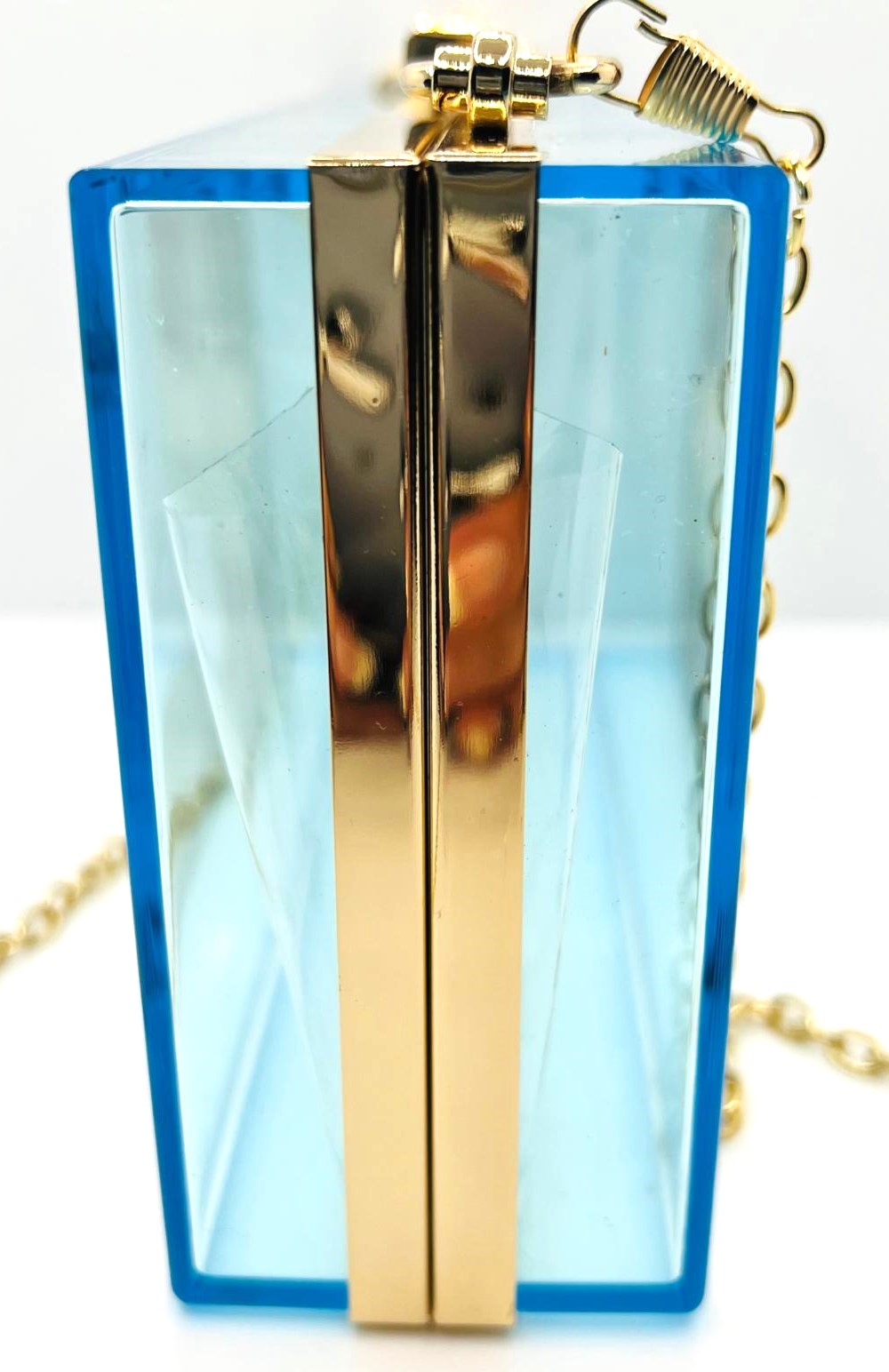 Transparente blaue Acryl-Clutch