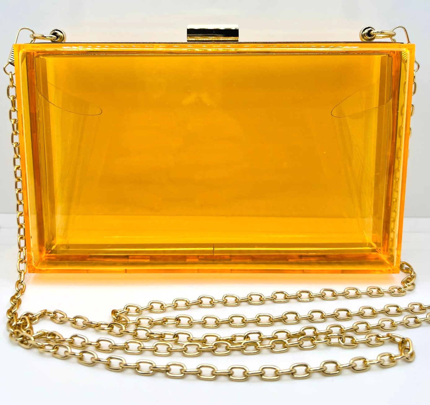 Transparente Orange Acryl Clutch 