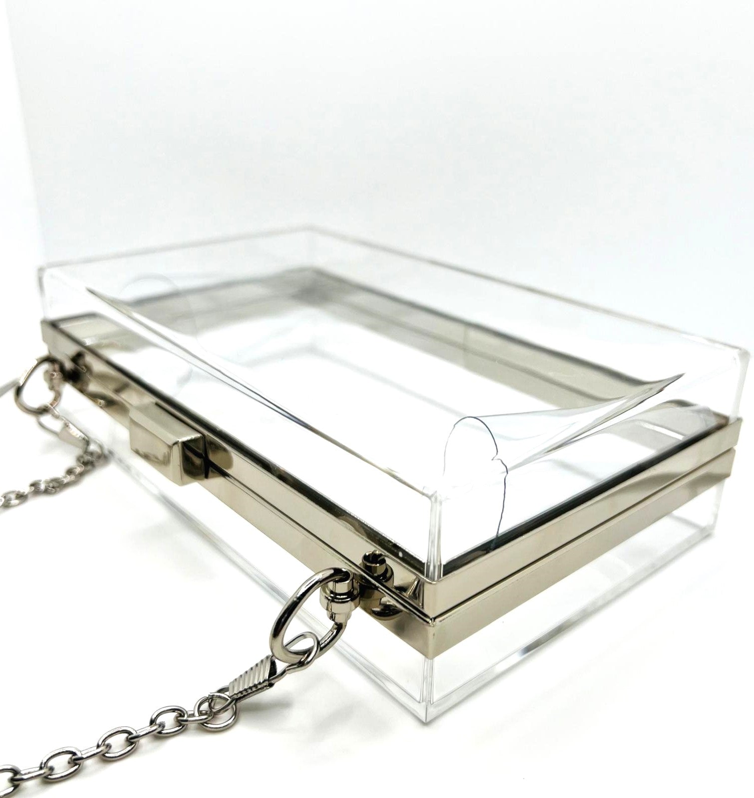 Transparente Silber Acryl Clutch