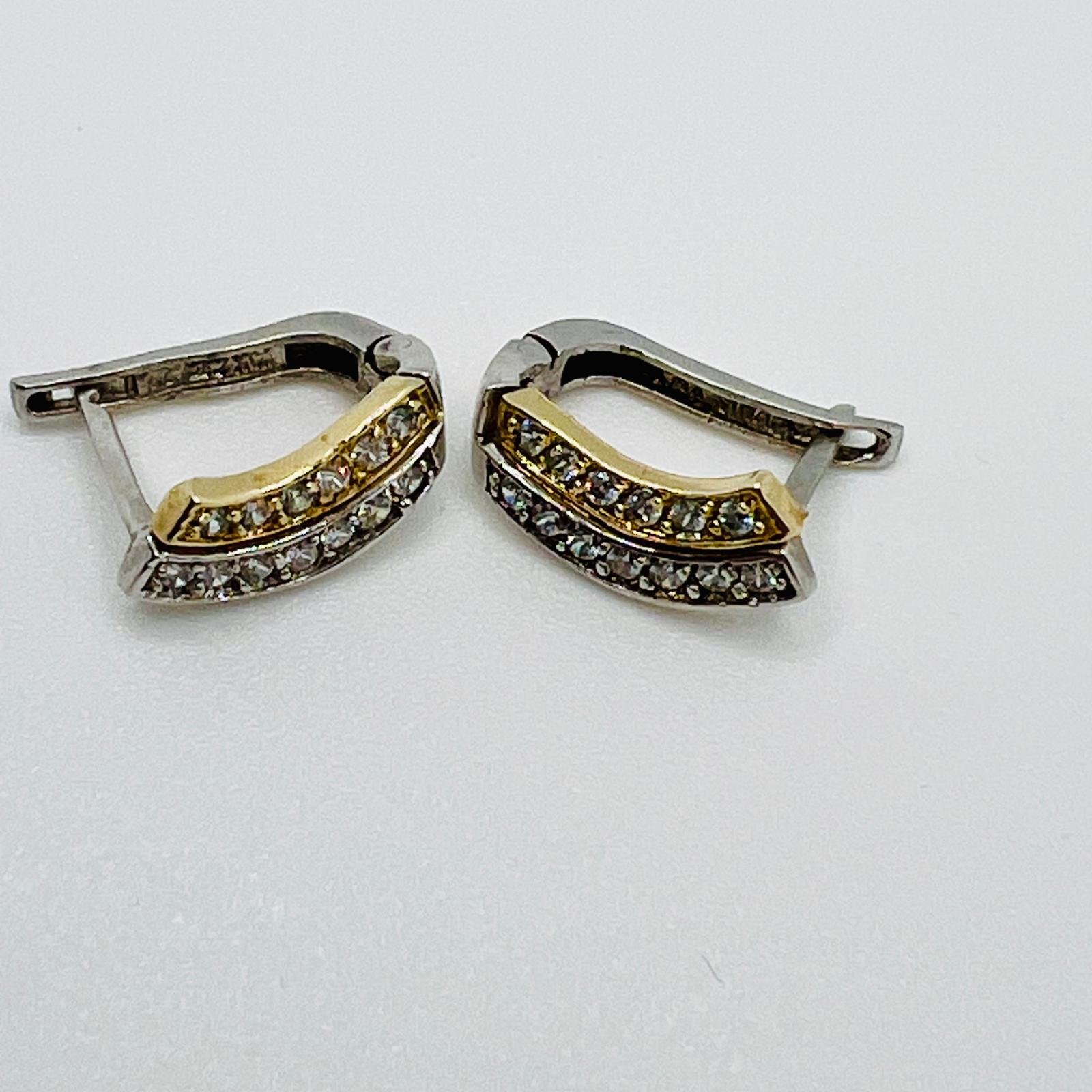 Vintage 14 Karat Weißgold & Gelbgold Ohrstecker