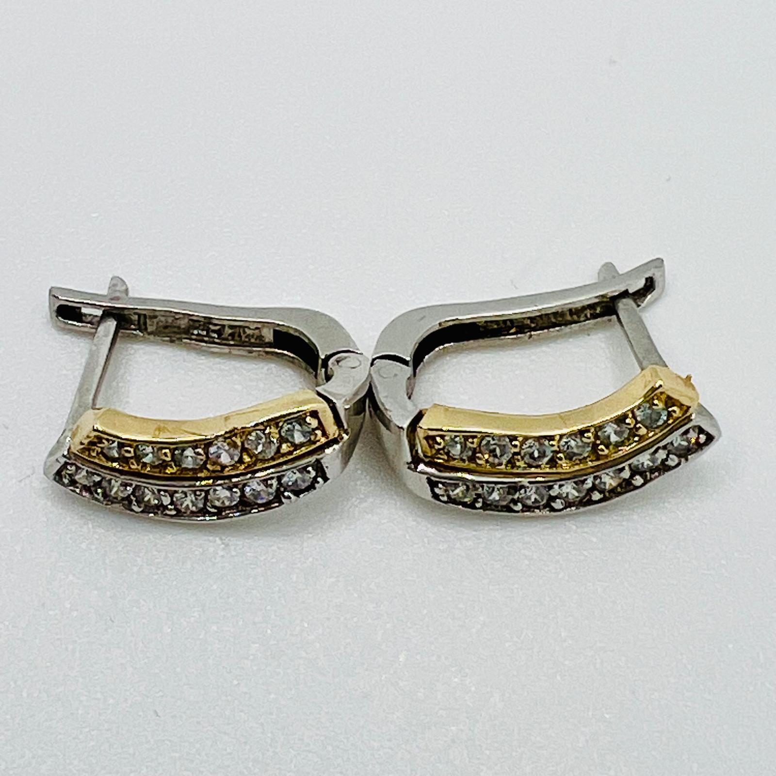 Vintage 14 Karat Weißgold & Gelbgold Ohrstecker
