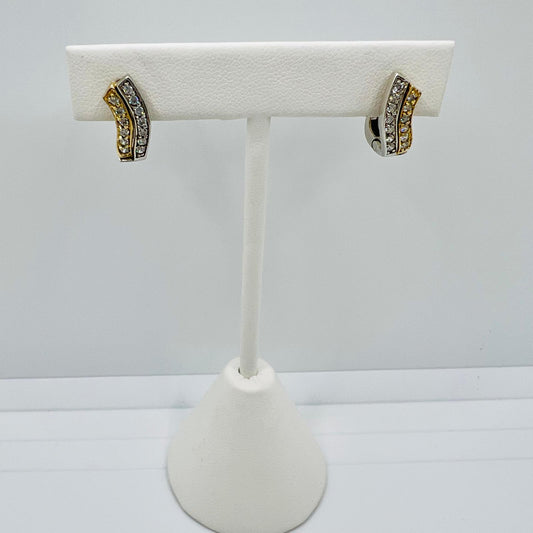 Vintage 14 Karat Weißgold & Gelbgold Ohrstecker