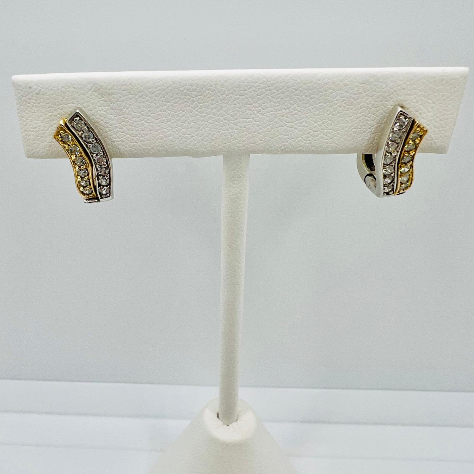 Vintage 14 Karat Weißgold & Gelbgold Ohrstecker