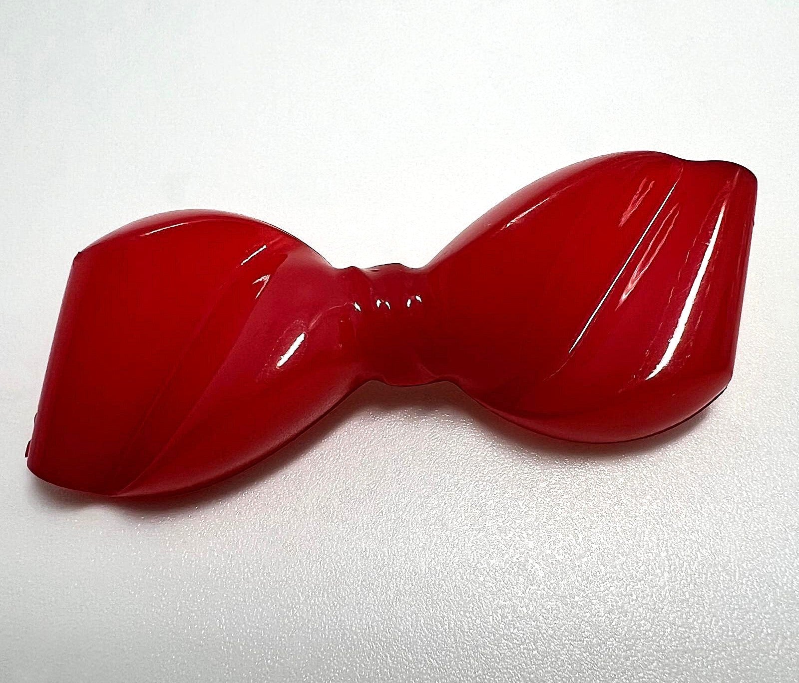 Vintage Brosche Schleifenform rot 
