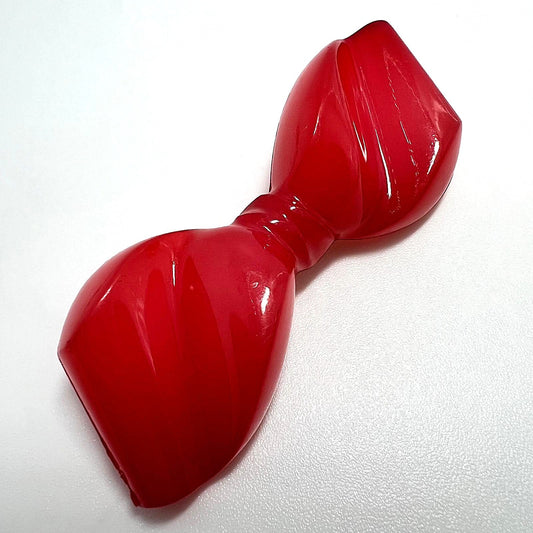 Vintage Brosche Schleifenform rot 