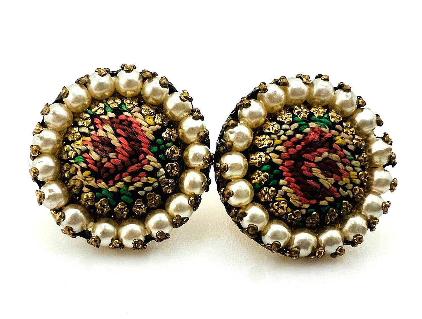 Vintage Petit Point Manschettenknöpfe