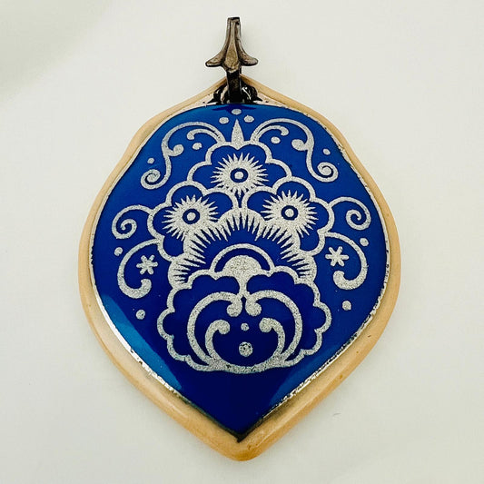 Vintage Porzellan Emaille Kettenanhänger von Rosenthal
