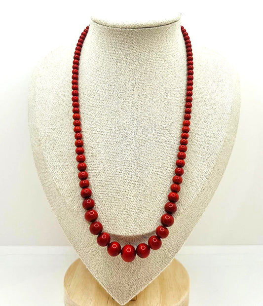 Vintage Red Coral Necklace 