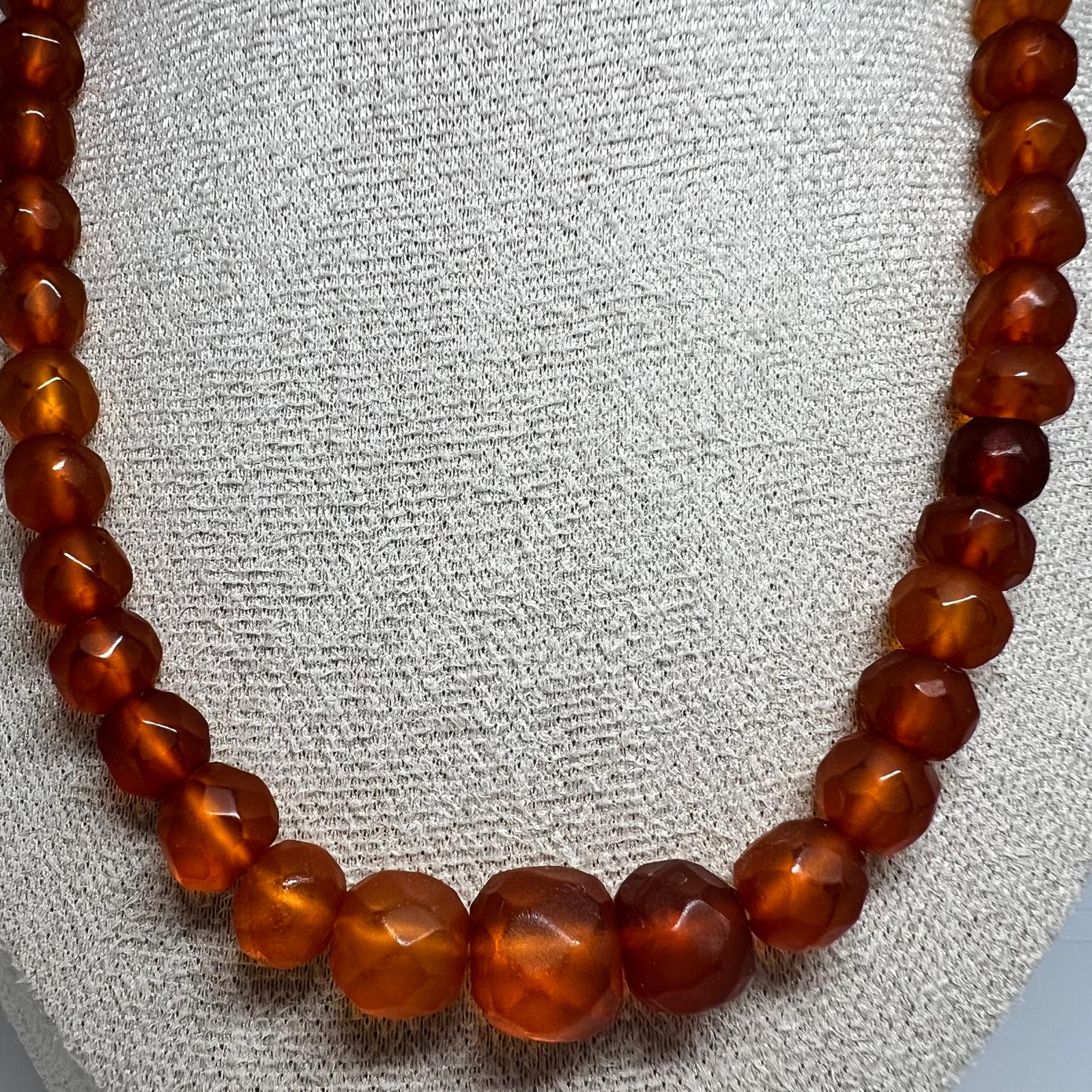 Vintage facettierte Bernstein-Kette 