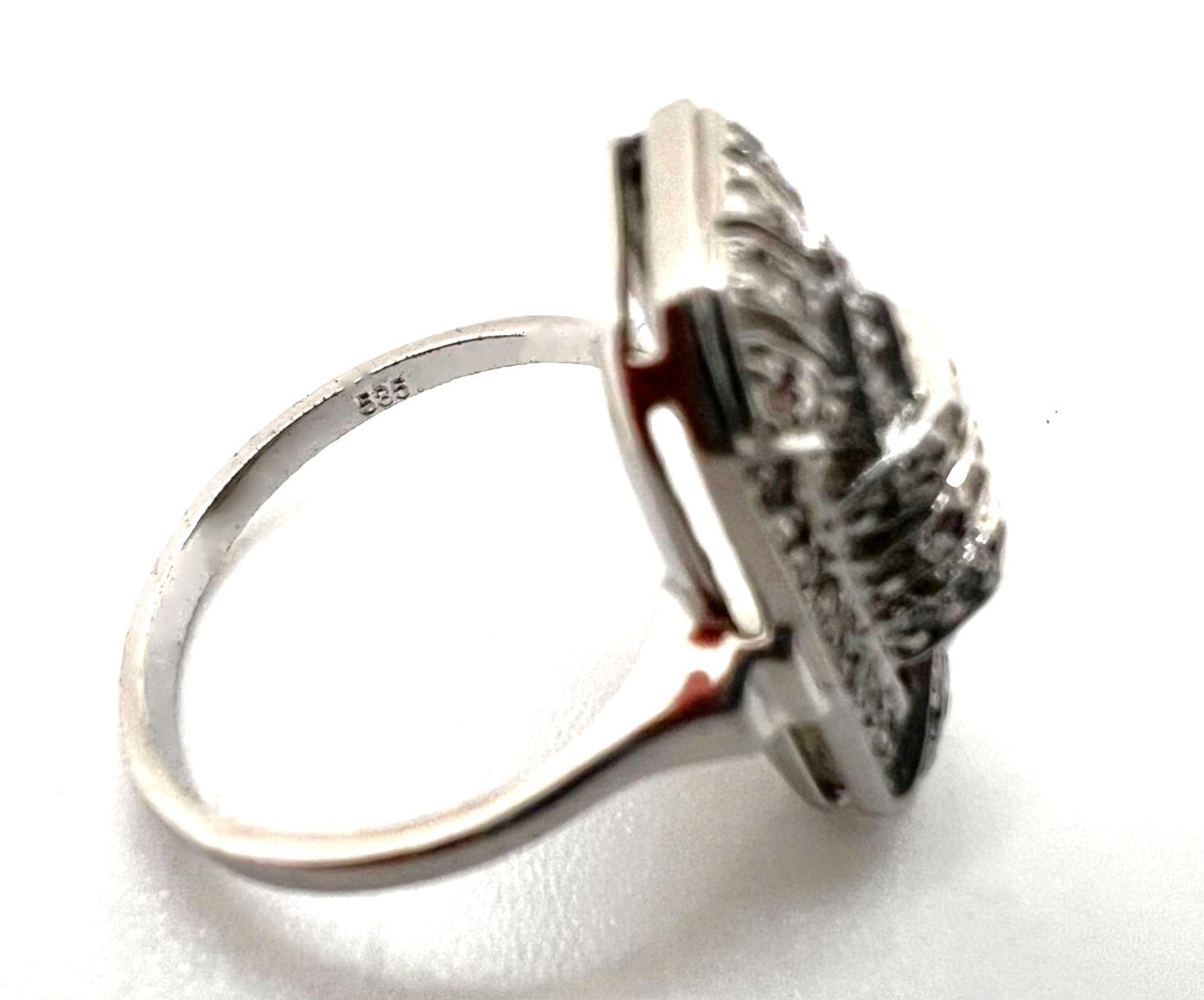Art Déco Weißgold Ring 