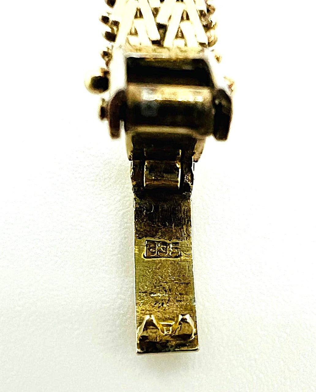  Damenarmbanduhr 835 Silber vergoldet mit 4 Saphiren