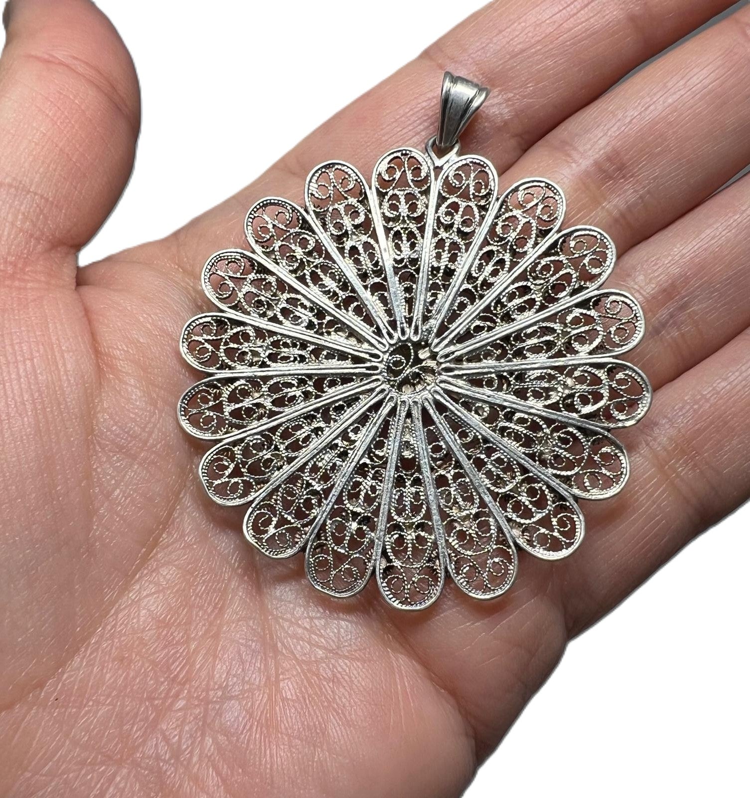 Großer Jugendstil Filigran Anhänger 