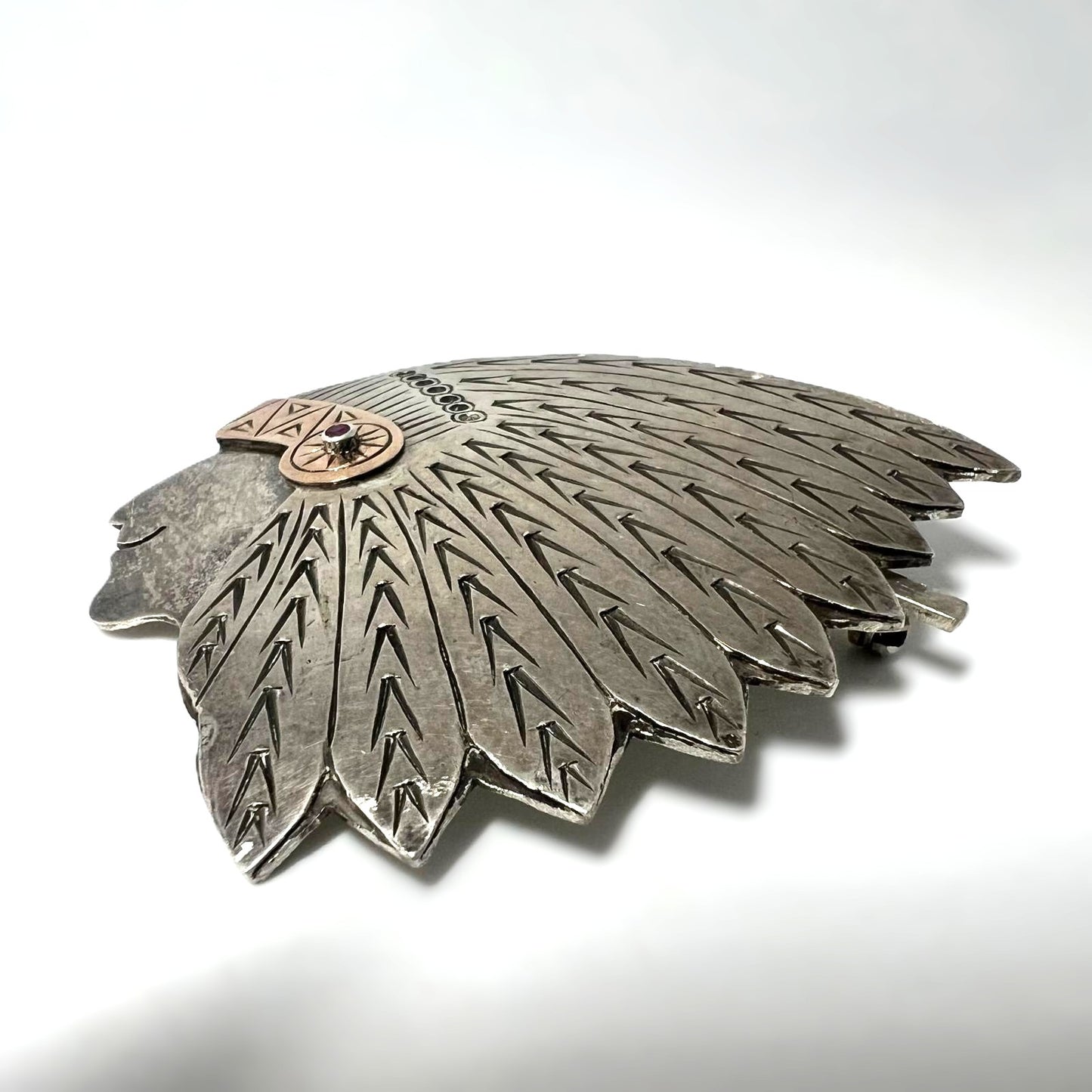 Silber Indian Chief Statement-Brosche