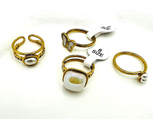 Ring Set Kombination aus Edelstahl 